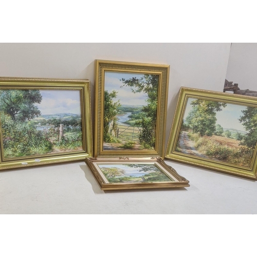 179 - Four M Childs framed oil paintings depicting country lanes, three signed to the lower left
Location:... 