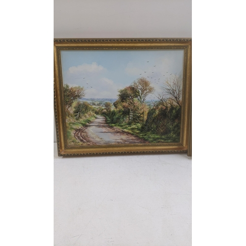 180 - Three M Childs framed oil paintings depicting country lanes, all signed to the lower left
Location:B... 