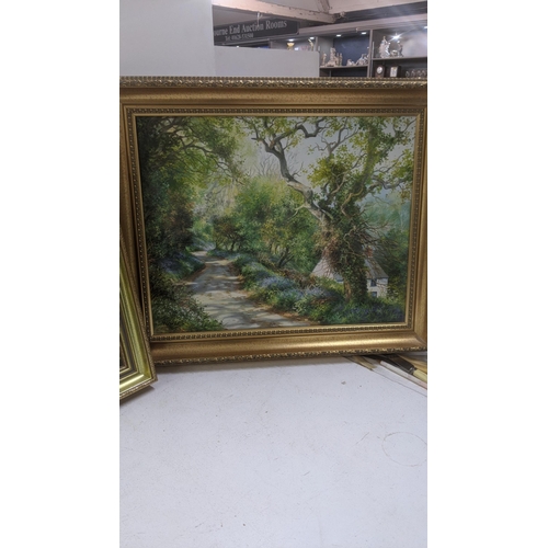 180 - Three M Childs framed oil paintings depicting country lanes, all signed to the lower left
Location:B... 