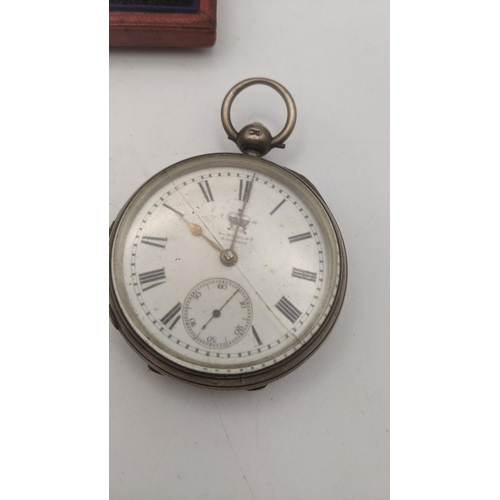 91 - Three late 19th /early 20th century pocket watches to include a silver open faced watch and  gold pl... 