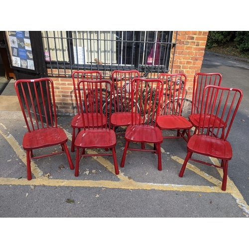 501 - A set of eight Hudson stained beech Windsor style high back dining chairs
Location: RAF
If there is ... 