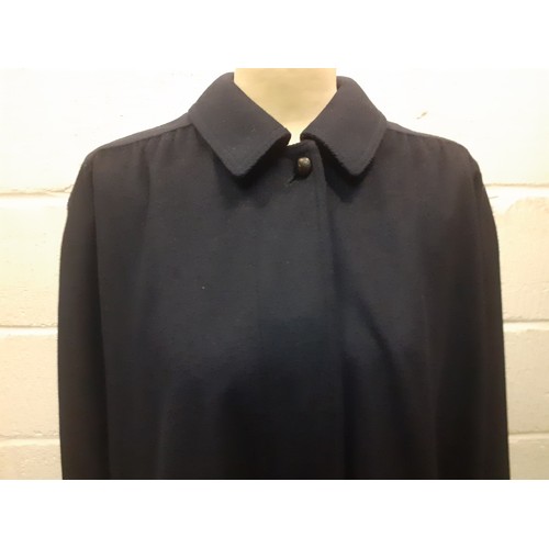 49 - An Original Alpenloden navy full length wool mix cape, as new, European size 40 having 2 side pocket... 