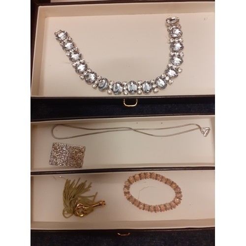 56 - A quantity of costume jewellery to include a silver tone Equilibrum necklace with blue stone and whi... 