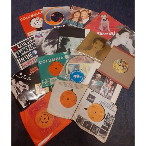 192 - A quantity of LP's and 45rpm singles, mainly 1970's-80's to include Meatloaf (cover A/F), Rod Stewar... 