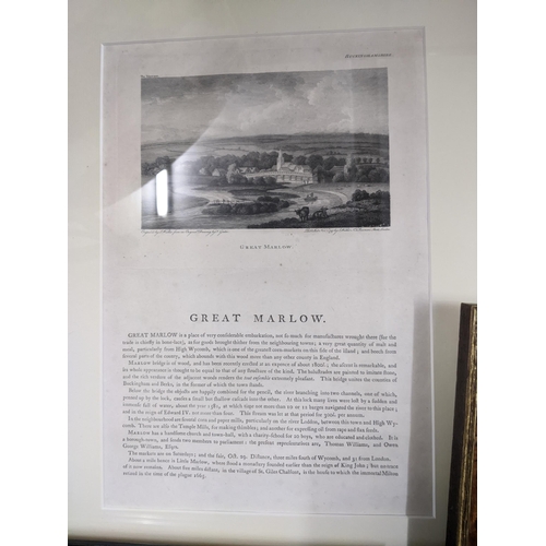 599 - A group of framed and glazed prints and engravings to include some depicting Great Marlow and Marlow... 