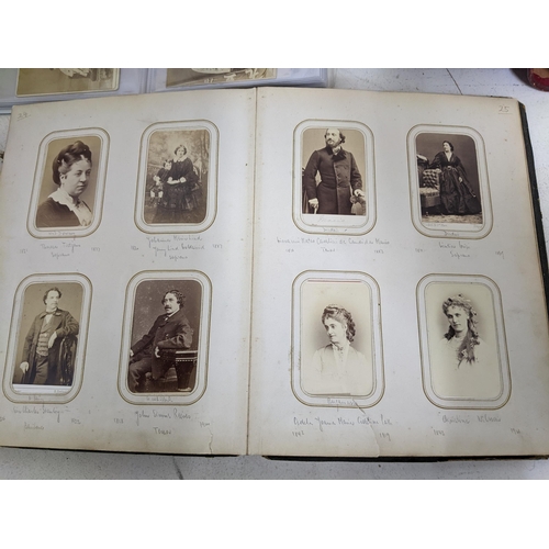 601 - A selection of seven Victorian and later photograph albums containing an extensive collection of Car... 