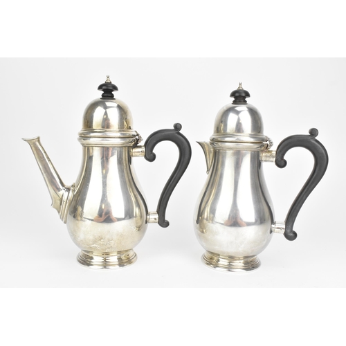 1 - A George VI silver caffe olei two piece set, by G Bryan & Co, hallmarked Birmingham 1942, comprising... 