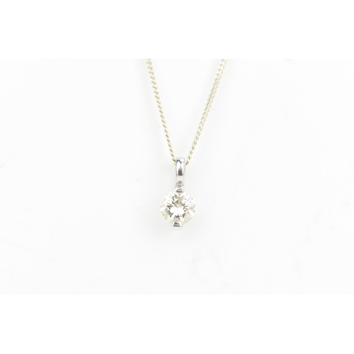 128 - A brilliant cut diamond pendant necklace, the diamond approx 0.6ct, approx clarity VVS-VS, approx co... 