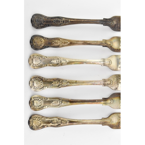 14 - A selection of 19th century silver kings pattern cutlery, with various makers marks and date letters... 