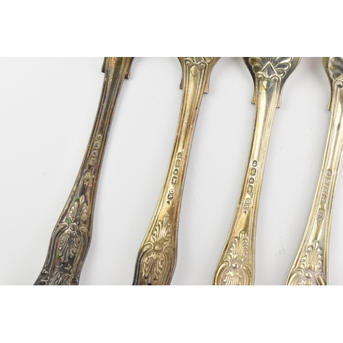 14 - A selection of 19th century silver kings pattern cutlery, with various makers marks and date letters... 