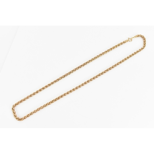 150 - A 9ct gold wheat link chain necklace, having a bolt ring clasp, stamped 9K, 375, 61cm, 20.6 grams
If... 