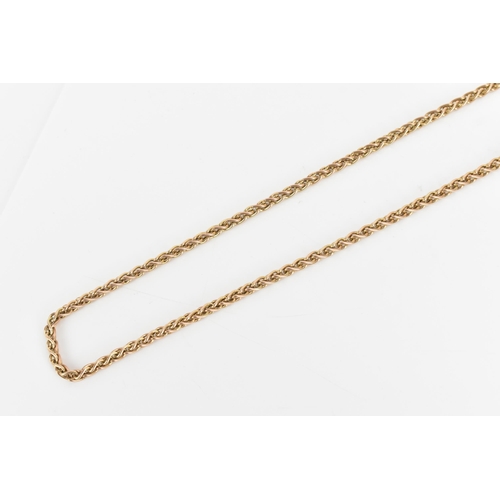 150 - A 9ct gold wheat link chain necklace, having a bolt ring clasp, stamped 9K, 375, 61cm, 20.6 grams
If... 