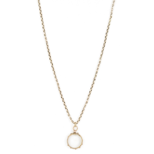 161 - A 9ct yellow gold cable chain link necklace together with a 9ct gold pendant, the chain having a dog... 