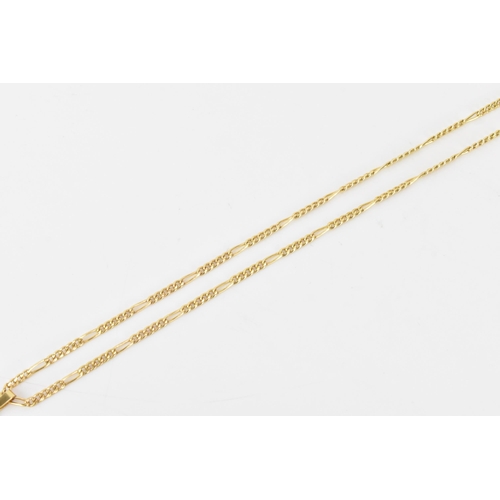 167 - A 9ct yellow gold bar chain link necklace with a 9ct gold full sovereign mount pendant, the chain ha... 