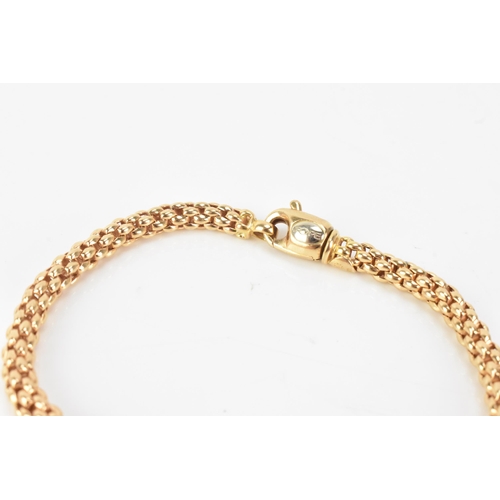 175 - An 18ct yellow gold spegia link bracelet, the lobster claw clasp stamped FOPE 750, 19cm, 10.7 grams
... 