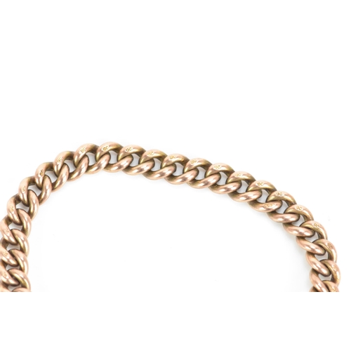 179 - A 9ct rose gold curb link bracelet, having a heart shaped padlock clasp, stamped 9ct, 19.2 grams
If ... 