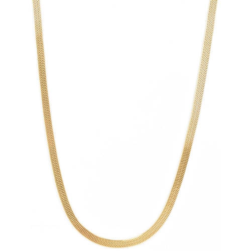 184 - An 18ct yellow gold mesh chain necklace, having a lobster clasp, stamped 750, 50.5cm, 33 grams
If th... 