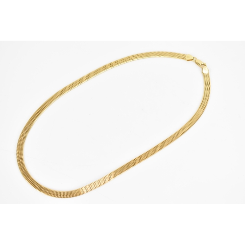 184 - An 18ct yellow gold mesh chain necklace, having a lobster clasp, stamped 750, 50.5cm, 33 grams
If th... 