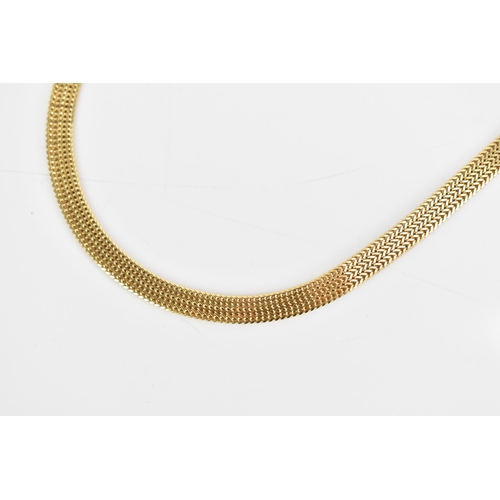 184 - An 18ct yellow gold mesh chain necklace, having a lobster clasp, stamped 750, 50.5cm, 33 grams
If th... 