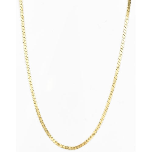 186 - An 18ct yellow gold serpentine link chain necklace, having a bolt ring clasp, stamped 750, 43cm, 15.... 