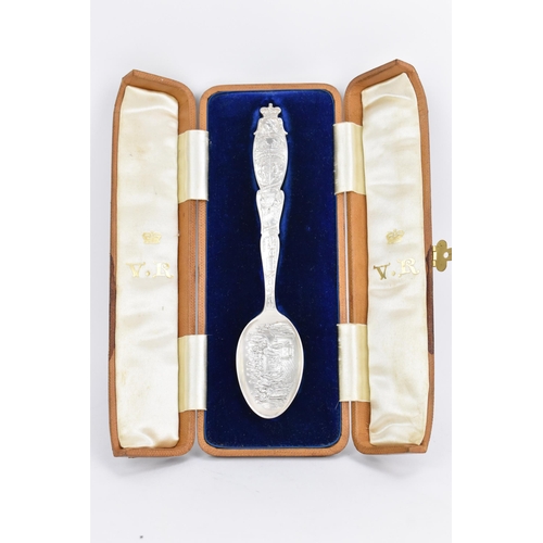 193 - A Victorian diamond jubilee commemorative silver spoon by Ahronsberg Brothers, hallmarked Birmingham... 