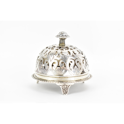 198 - A late Victorian silver table bell, by Deakin & Francis, hallmarked Birmingham 1900, pierced floral ... 