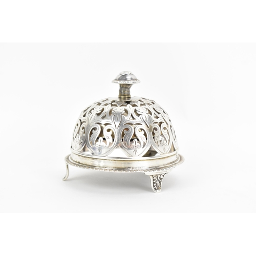 198 - A late Victorian silver table bell, by Deakin & Francis, hallmarked Birmingham 1900, pierced floral ... 