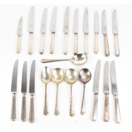 199 - A selection of Elizabeth II silver and silver plate Mappin & Webb cutlery and flatware, various date... 