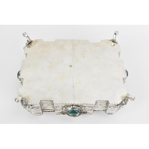 201 - An Italian silver jewellery casket, by Fratelli Cacchione, makers for Tiffany and Cartier, the lid a... 