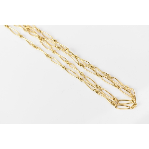 209 - An 18ct yellow gold chain link rope length necklace, each link stamped '18', 125cm, 37.8 grams
If th... 