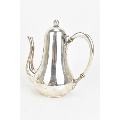 21 - An early 20th century 800 silver three piece tea service, consisting of a teapot 17cm high x 16.5cm ... 