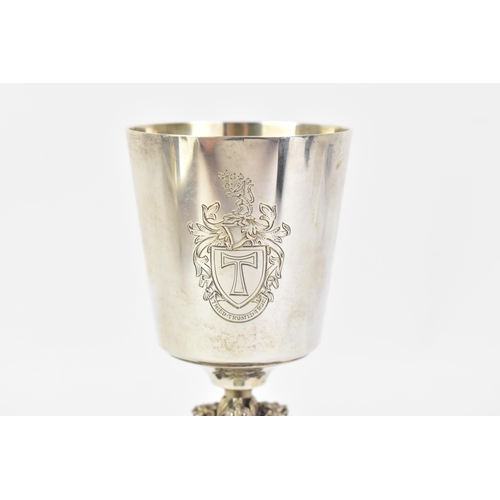 222 - An Elizabeth II silver Aurum goblet, by Hector Miller, hallmarked London 1984, with gilt interior an... 