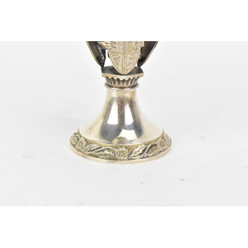 222 - An Elizabeth II silver Aurum goblet, by Hector Miller, hallmarked London 1984, with gilt interior an... 