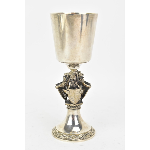 222 - An Elizabeth II silver Aurum goblet, by Hector Miller, hallmarked London 1984, with gilt interior an... 