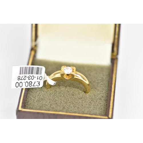 226 - An 18ct gold solitaire diamond engagement ring, the brilliant cut 0.27 diamond, approx clarity VS, a... 