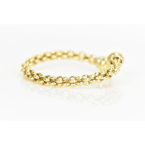 238 - An 18ct yellow gold bangle, possibly by Fope, having a chain link design and polished terminals, sta... 