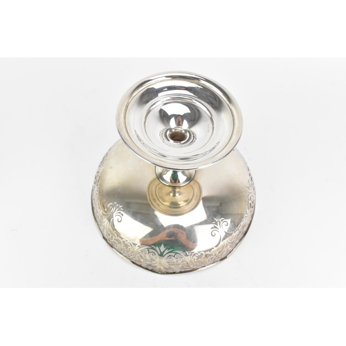 45 - A George V silver tazza, makers marks rubbed, hallmarked Sheffield 1923, havin a shaped rim with a p... 