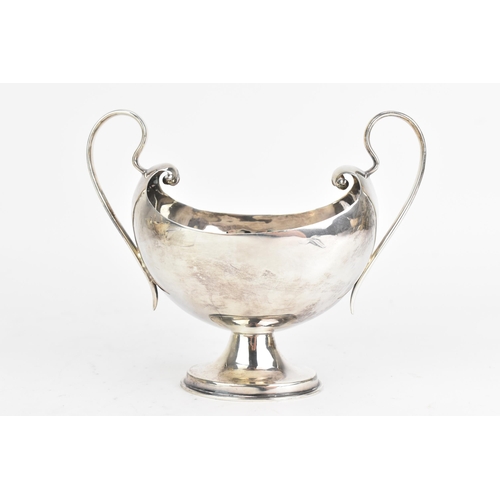 48 - An Edwardian silver twin handled sugar bowl, by Sydney & Co, hallmarked Birmingham 1906, having a sc... 