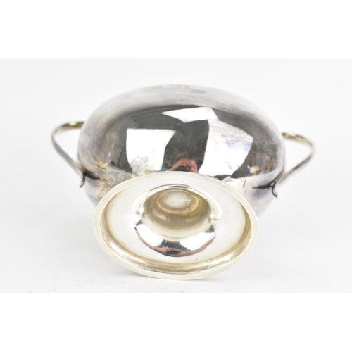 48 - An Edwardian silver twin handled sugar bowl, by Sydney & Co, hallmarked Birmingham 1906, having a sc... 