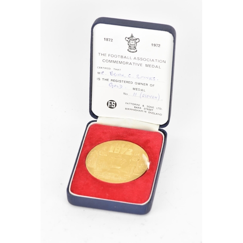 51 - Centenary of the FA Challenge Cup Medallion, 1872-1972, Hallmarked 9ct Gold by Fattorini and Sons of... 