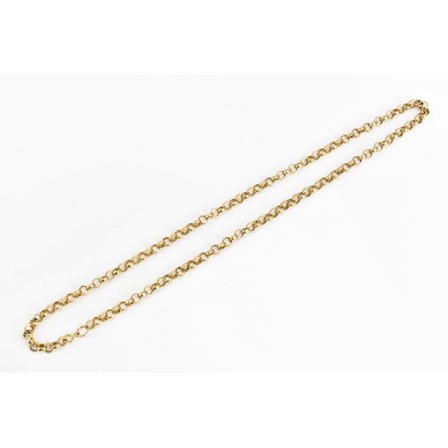 57 - A 9ct gold belcher link necklace, having a spring ring clasp, stamped 9ct, 53cm, 30.4 grams
If there... 