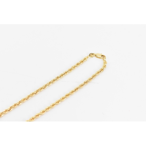 58 - A 9ct gold rope twist necklace having a lobster clasp, stamped 375, 46cm, 15.3 grams
If there is no ... 