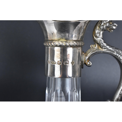 6 - An Elizabeth II silver mounted and cut glass claret jug, by L J Millington, hallmarked Birmingham 20... 