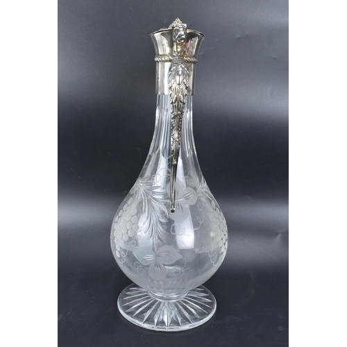 6 - An Elizabeth II silver mounted and cut glass claret jug, by L J Millington, hallmarked Birmingham 20... 