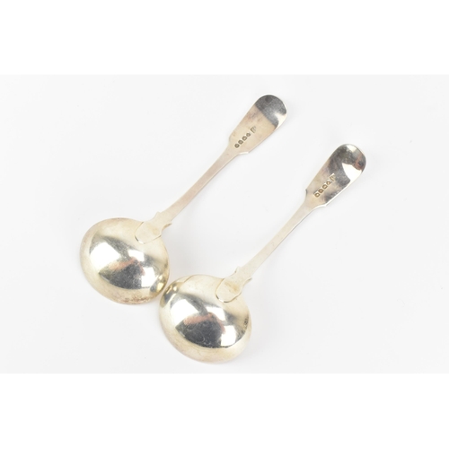 8 - A pair of George IV silver sauce ladles, by Morris & Michael Emanuel, hallmarked London 1827, each i... 