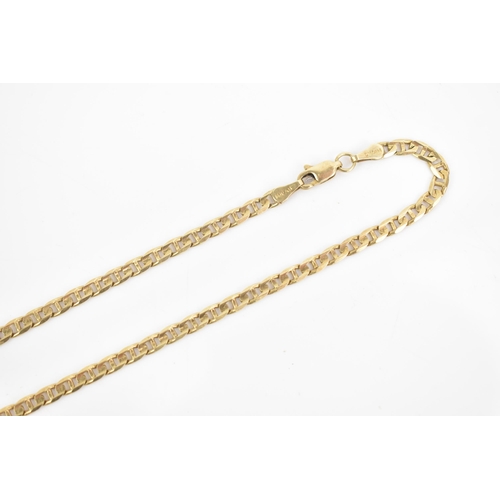 92 - A 14ct yellow gold curb link chain necklace, having a lobster claw clasp, stamped 14K, 62cm, 14.8 gr... 