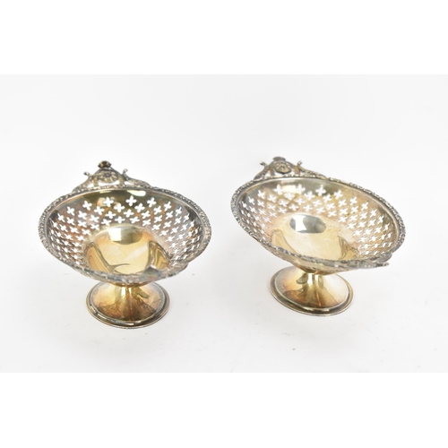 245 - A pair of George V silver bon bon dishes, by Lee & Wigfull, hallmarked Sheffield 1912, each cast wit... 