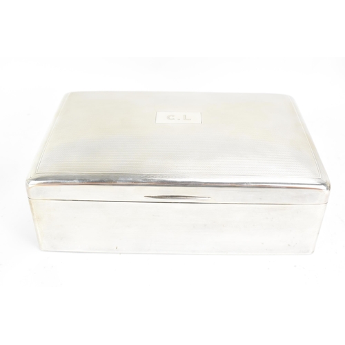 250 - A George V silver cigar box and match holder with provenance relating to Claude Lemon, along with a ... 