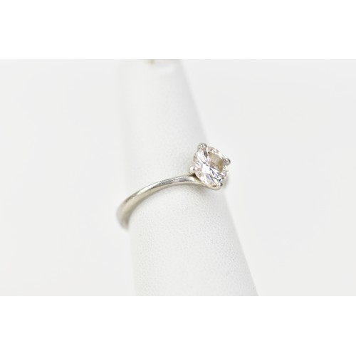 255 - A platinum and diamond engagement ring, the brilliant cut diamond approx weight 1-1.1ct, approx clar... 