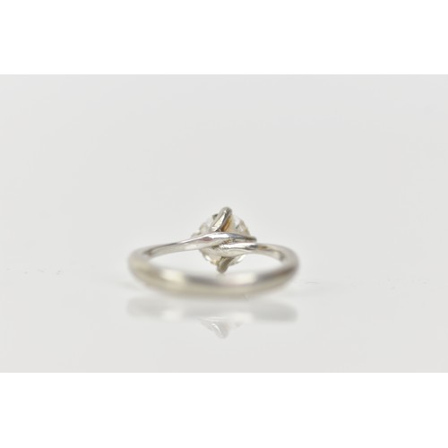 255 - A platinum and diamond engagement ring, the brilliant cut diamond approx weight 1-1.1ct, approx clar... 